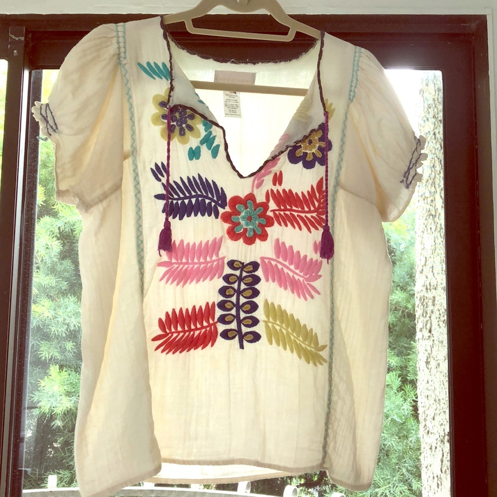 Cream Anthropologie Blouse